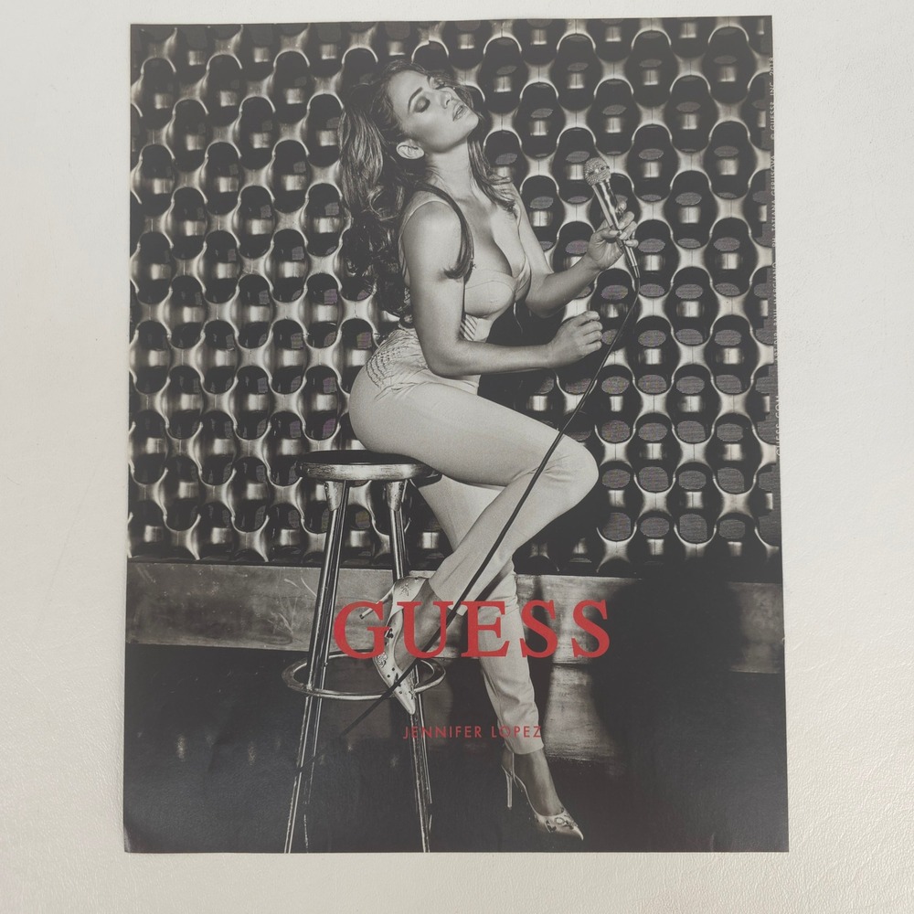 GUESS Jennifer Lopez Print Ad High Heels Microphone Fashion Wall Art Promotional